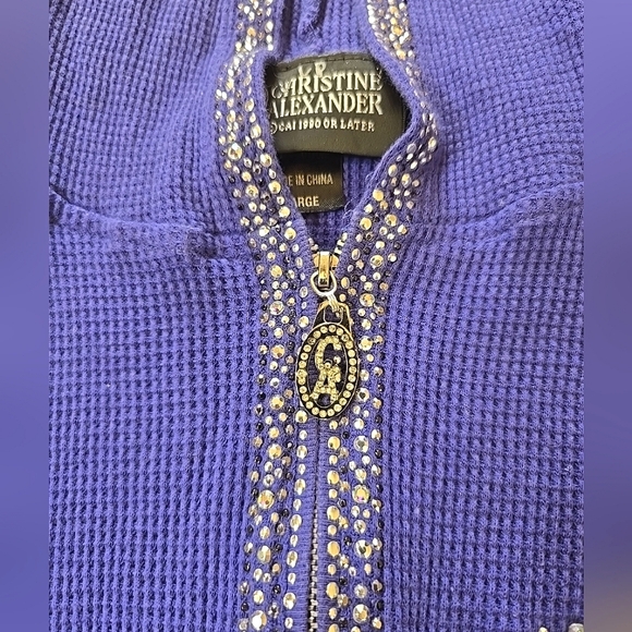 Christine Alexander Your Royal Highness Bejeweled Hoodie Purple Size L 💜 - Picture 4 of 10